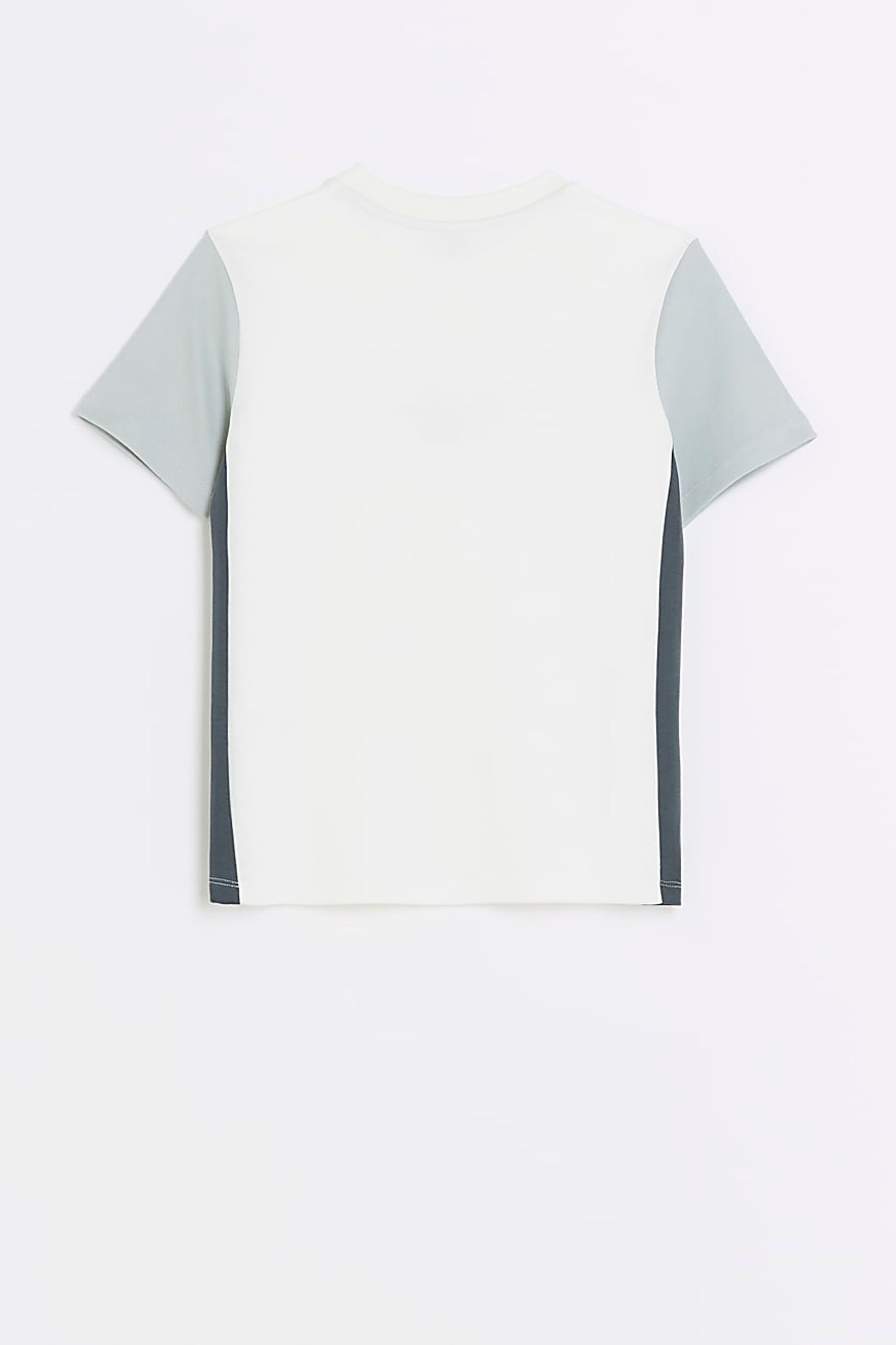 River Island White Boys White Blocked T-Shirt - Image 2 of 4