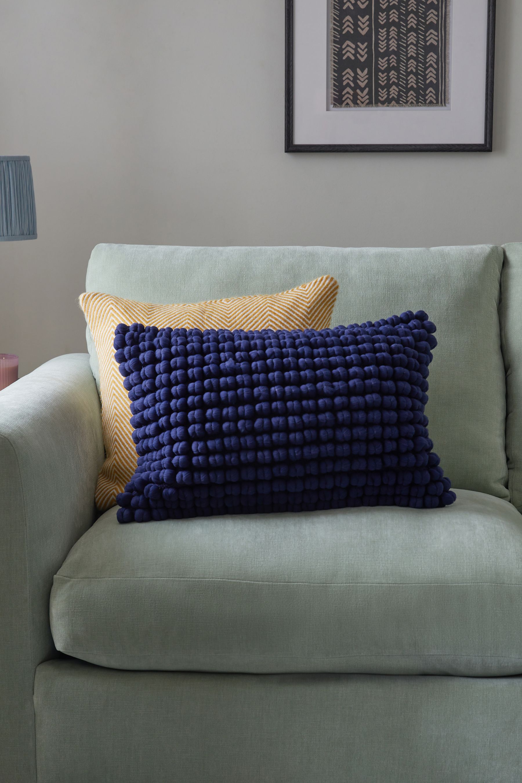 Buy Navy 40 x 59cm Global Bobble Cushion from Next Luxembourg