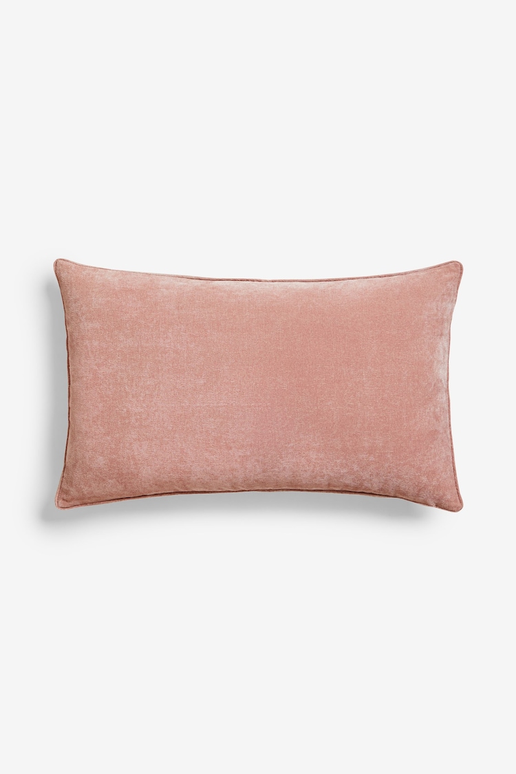 Blush Pink 40 x 59cm Soft Velour Cushion - Image 2 of 5