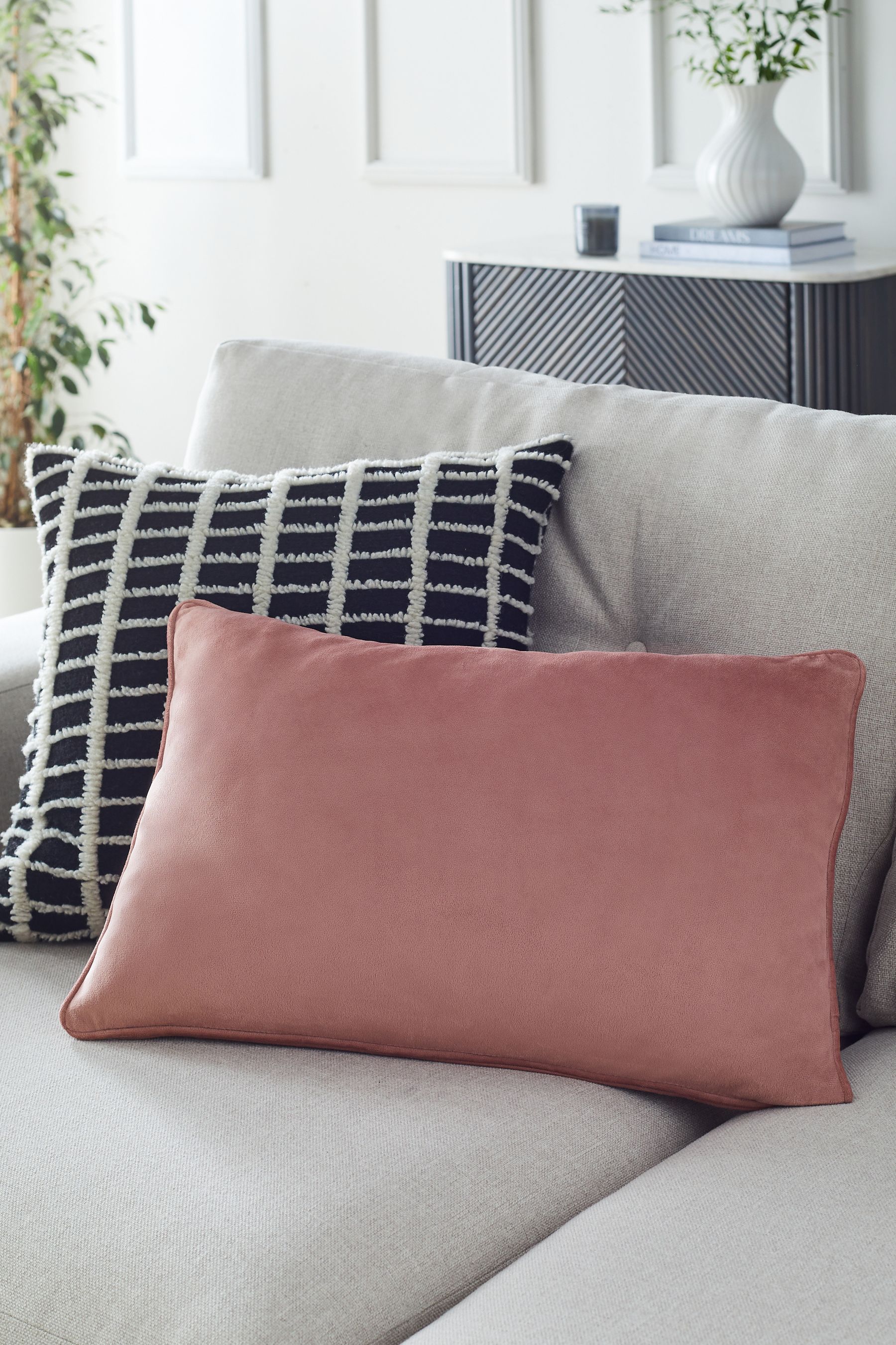Blush velvet cushions deals