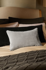 Silver Grey 40 x 59cm Soft velour Cushion - Image 1 of 4