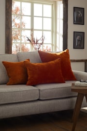 Burnt Orange 40 x 59cm Soft Velour Cushion - Image 2 of 6