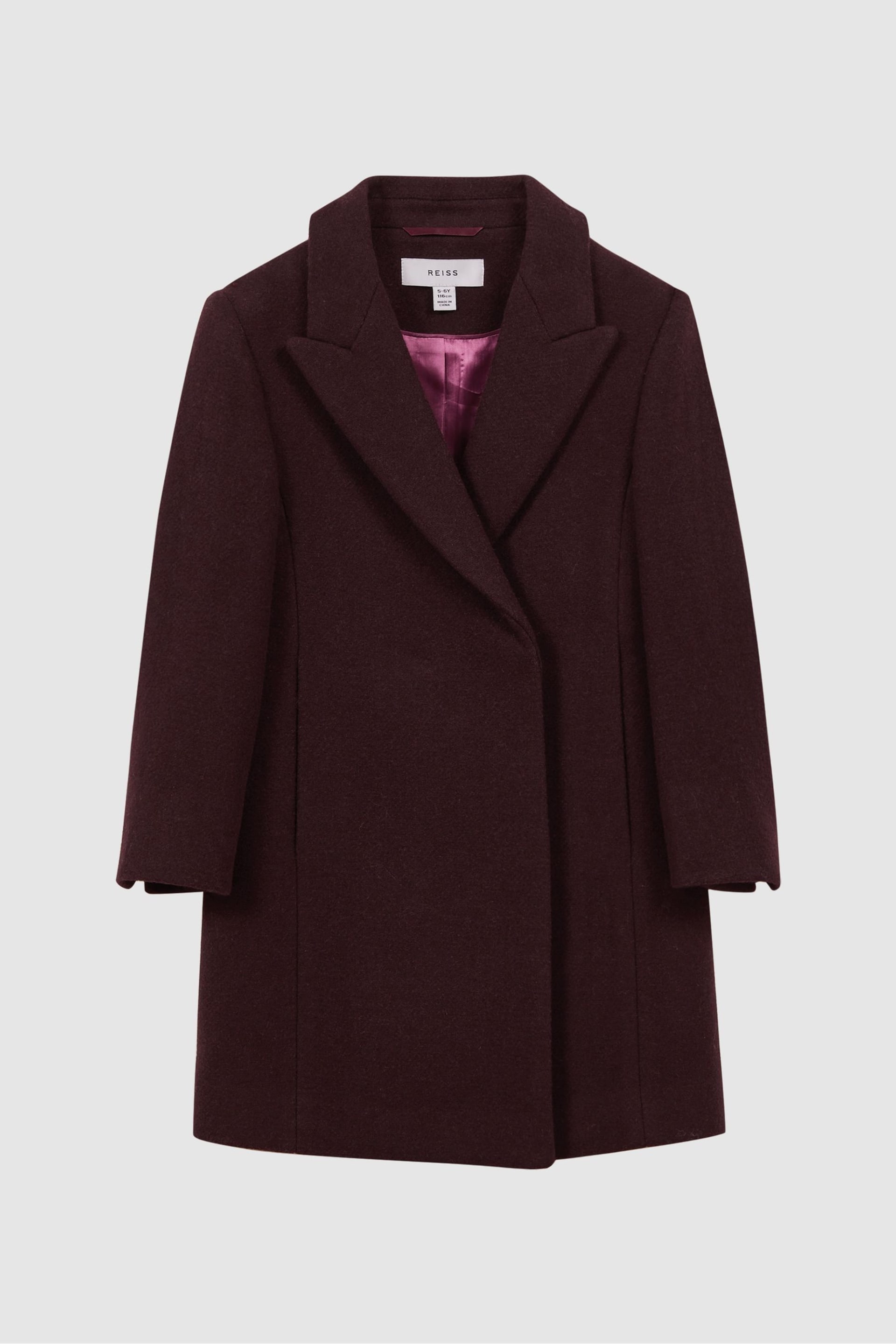 Reiss Berry Harlow Junior Mid Length Wool Blend Coat - Image 2 of 6