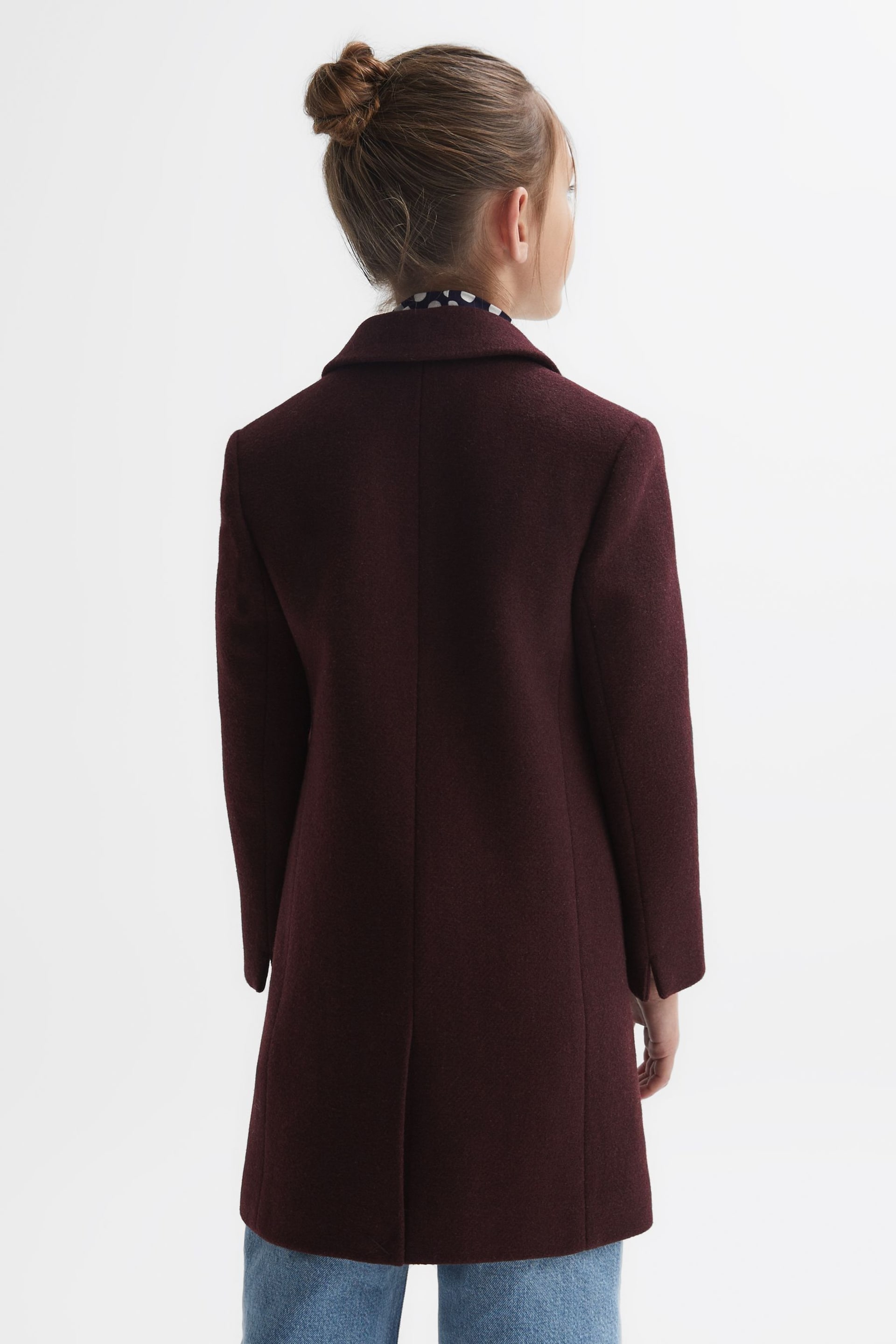 Reiss Berry Harlow Junior Mid Length Wool Blend Coat - Image 5 of 6