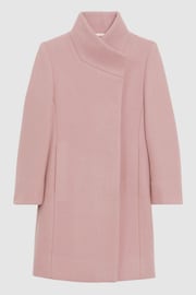 Reiss Pink Kia Junior Wool Blend Funnel Neck Coat - Image 2 of 6