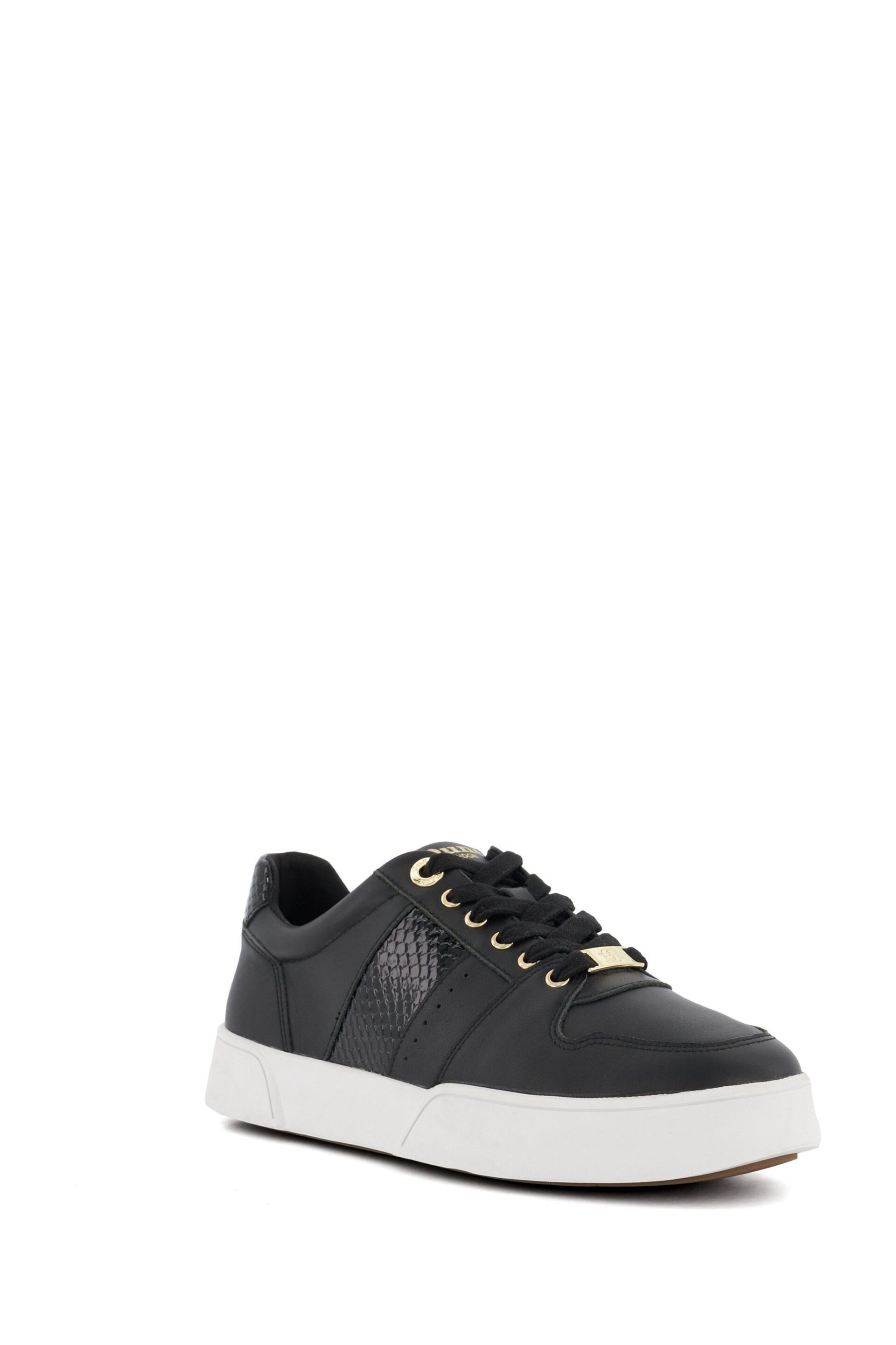 Dune London Black Elysium Side Stripe Bumper Trainers - Image 3 of 4