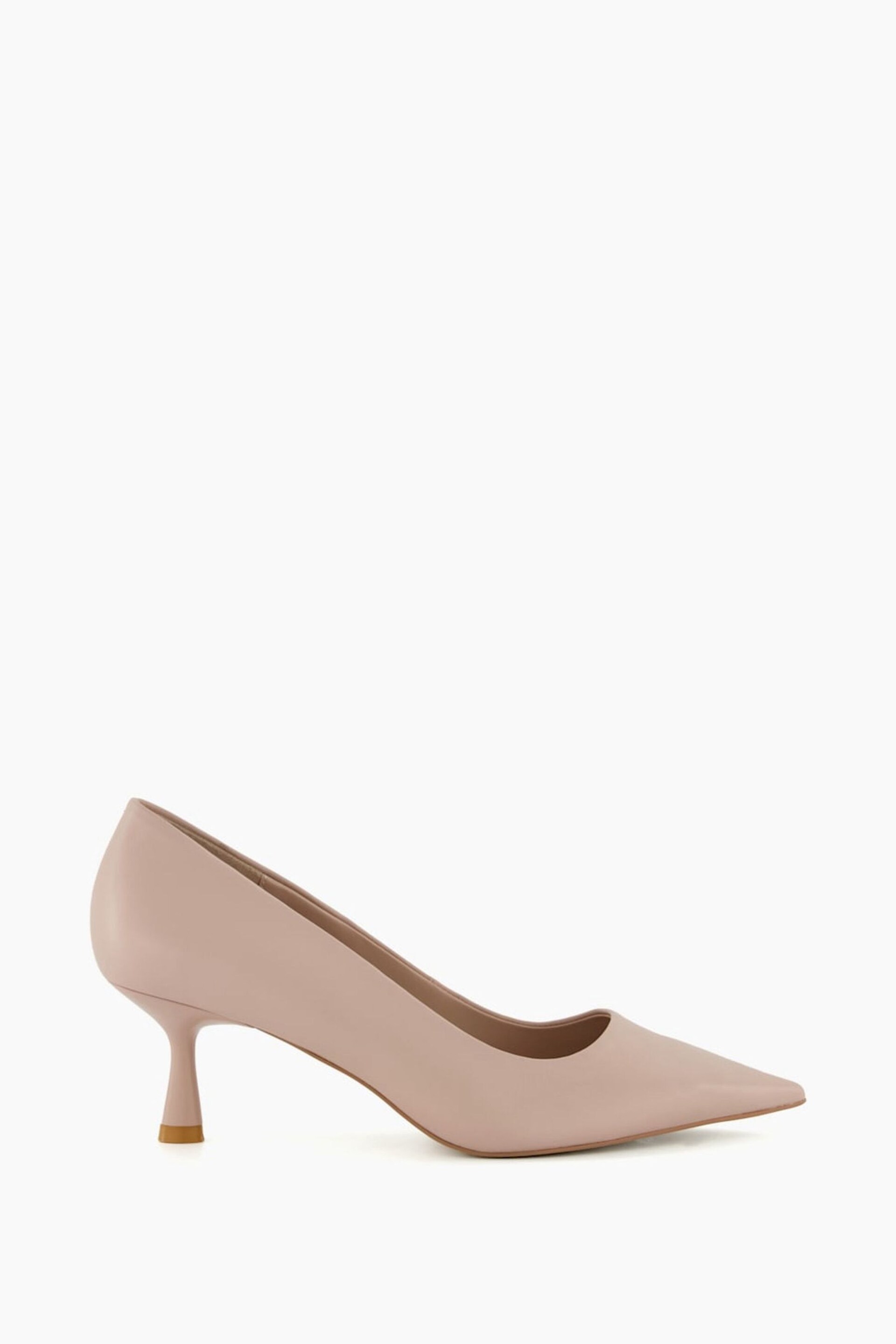 Dune London Pink Wide Fit Angelina Mid Heel Spray Courts - Image 1 of 5