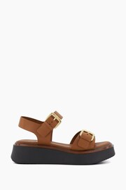 Dune London Natural Buckle Flatform Loells Sandals - Image 3 of 6