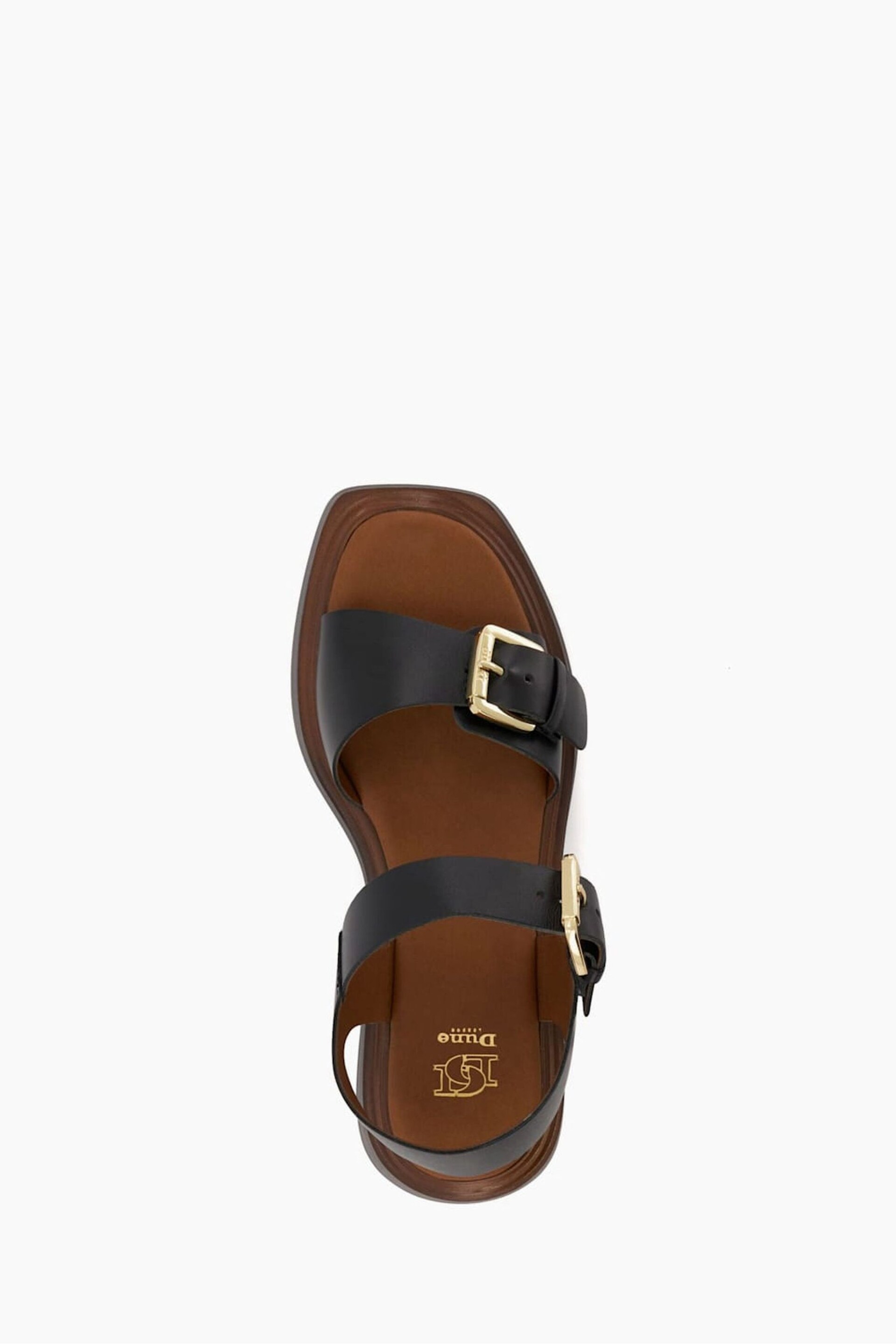 Dune London Black Buckle Flatform Loells Sandals - Image 11 of 11