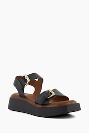 Dune London Black Buckle Flatform Loells Sandals - Image 9 of 11