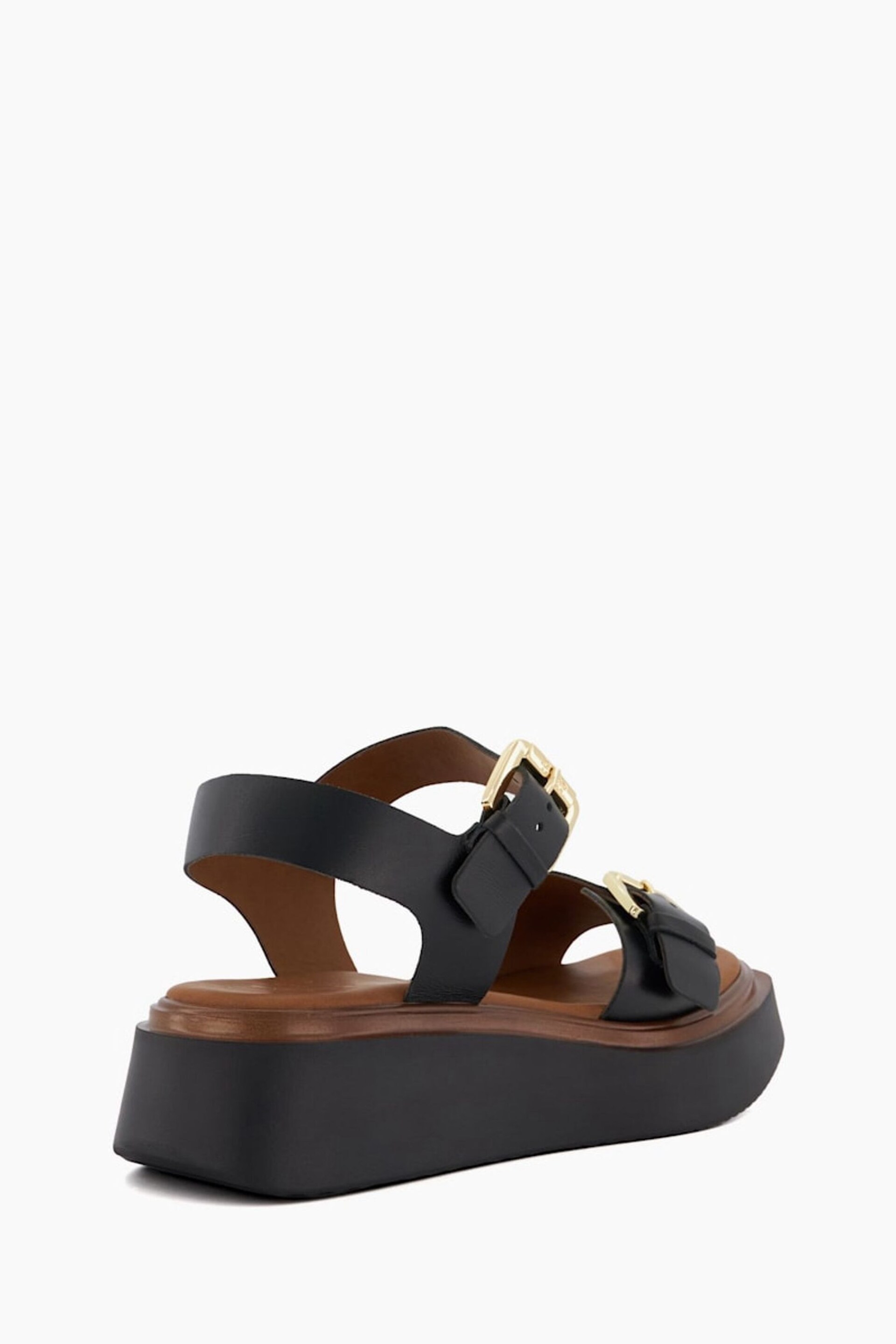 Dune London Black Buckle Flatform Loells Sandals - Image 10 of 11