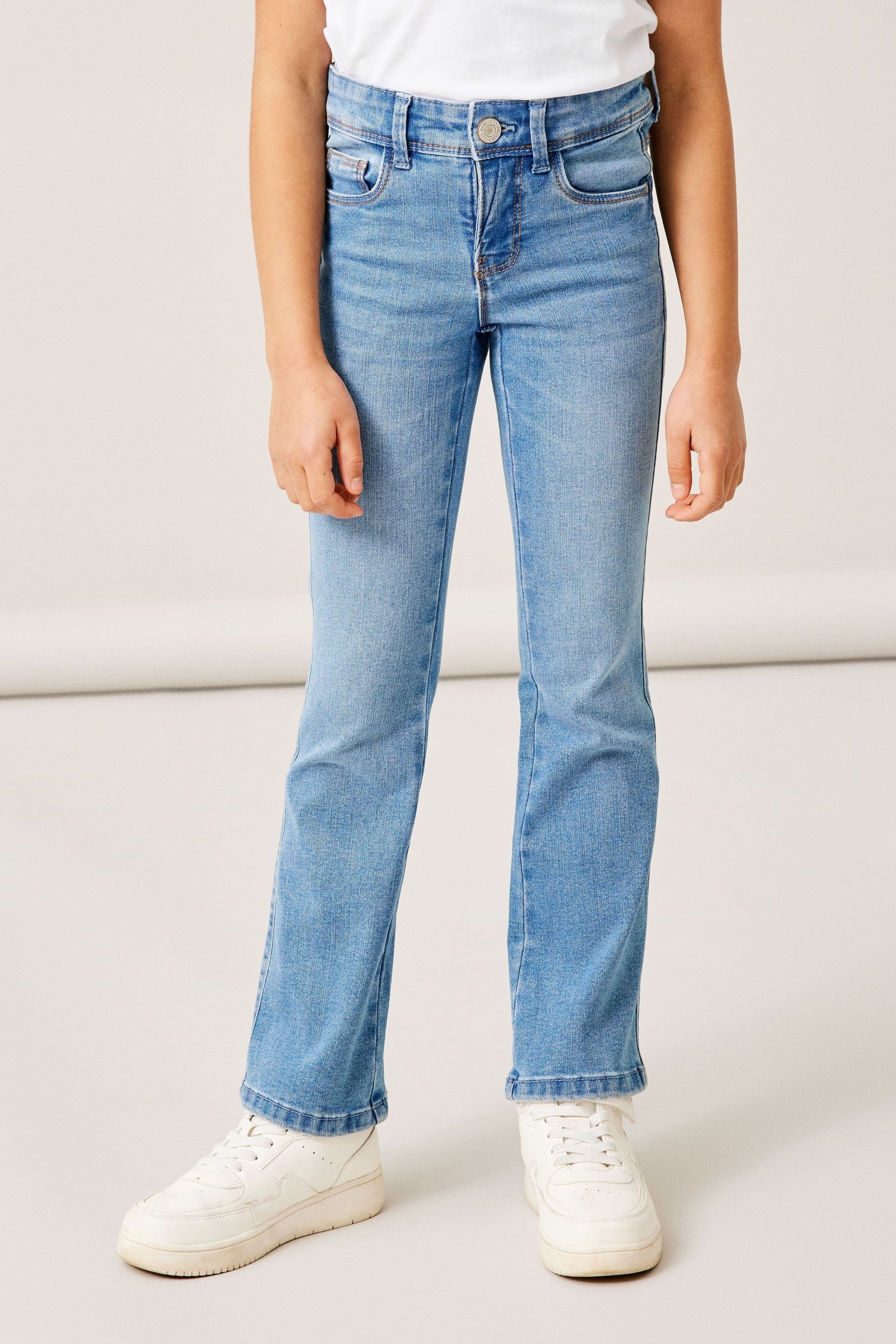 Buy Name It Girls Flare Jeans With Adjustable Waist from Next Luxembourg