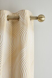 Champagne Gold Valencia Wave Jacquard Eyelet Lined Curtains - Image 4 of 5