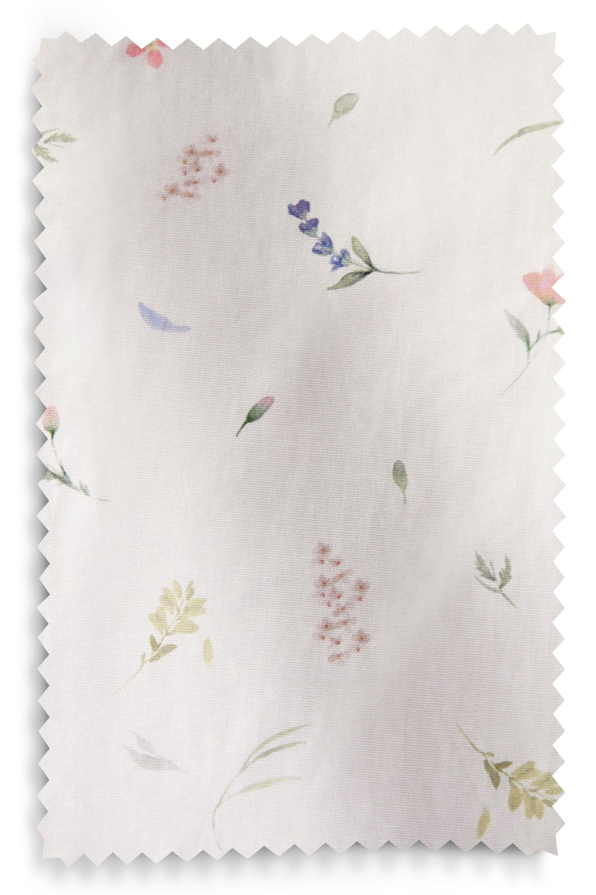 White Next Ditsy Watercolour Floral Eyelet Blackout/Thermal Curtains - Image 6 of 7