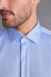Blue Texture Single Cuff Signature Shirt - Image 4 of 8