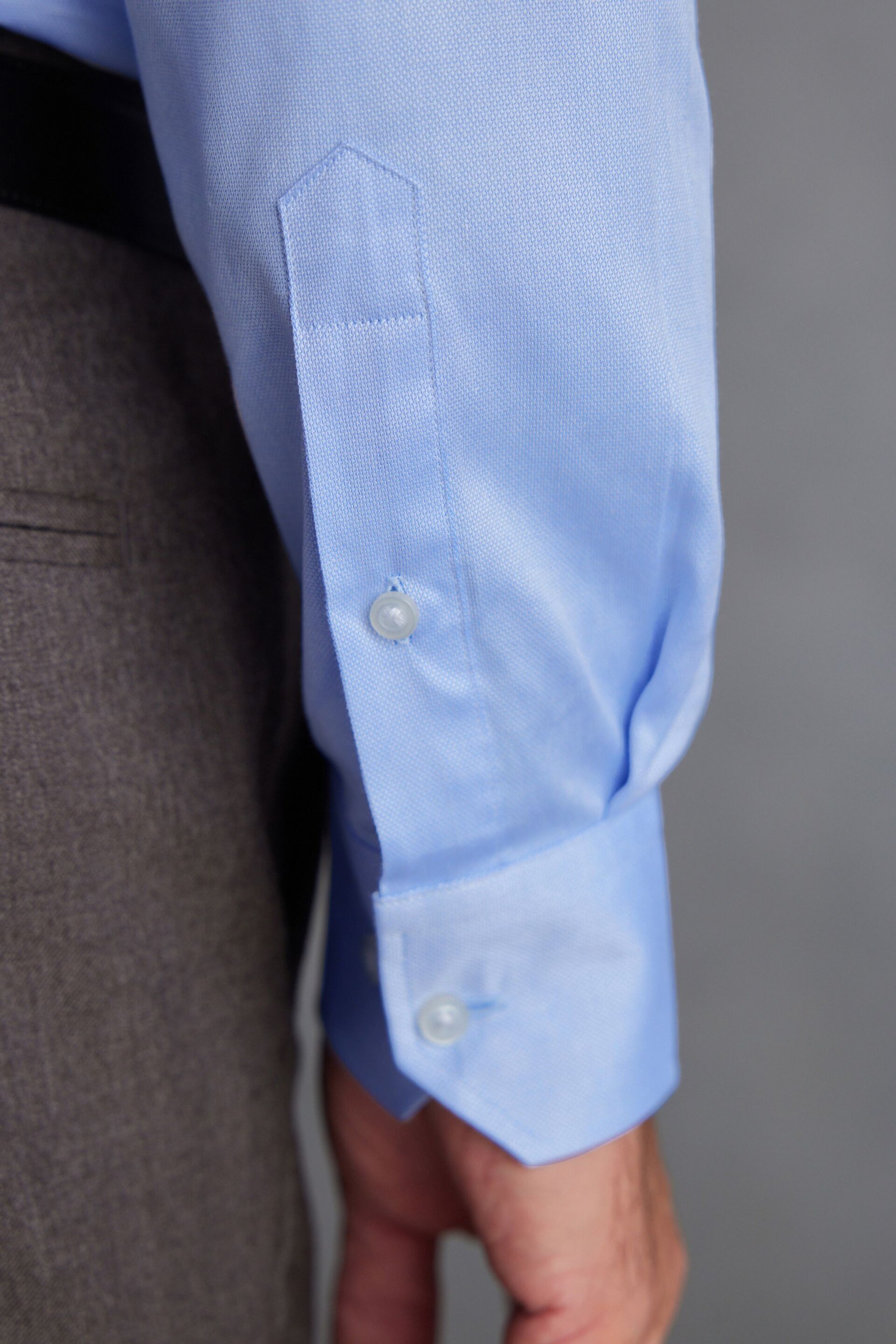 Blue Texture Single Cuff Signature Shirt - Image 5 of 8
