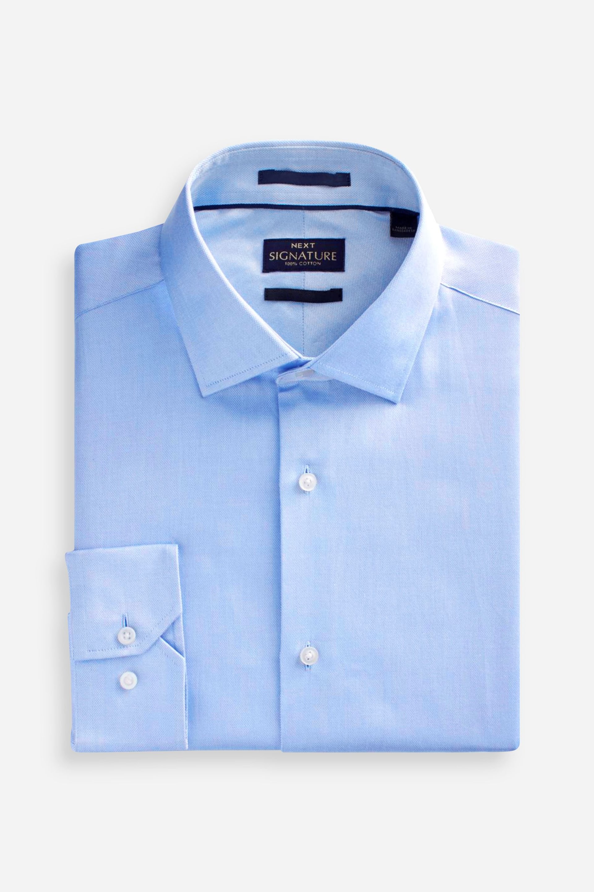 Blue Texture Single Cuff Signature Shirt - Image 6 of 8
