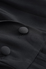 Black Sheer Sleeve Tuxedo Jumpsuit - Image 8 of 8