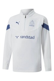 Puma Antique White Olympique de Marseille Training 1/4 Zip Top Kids - Image 2 of 3