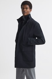 Reiss Navy Player Funnel Neck Removable Insert Jacket - Image 6 of 6