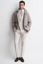 Reiss Taupe Player Funnel Neck Removable Insert Jacket - Image 4 of 5