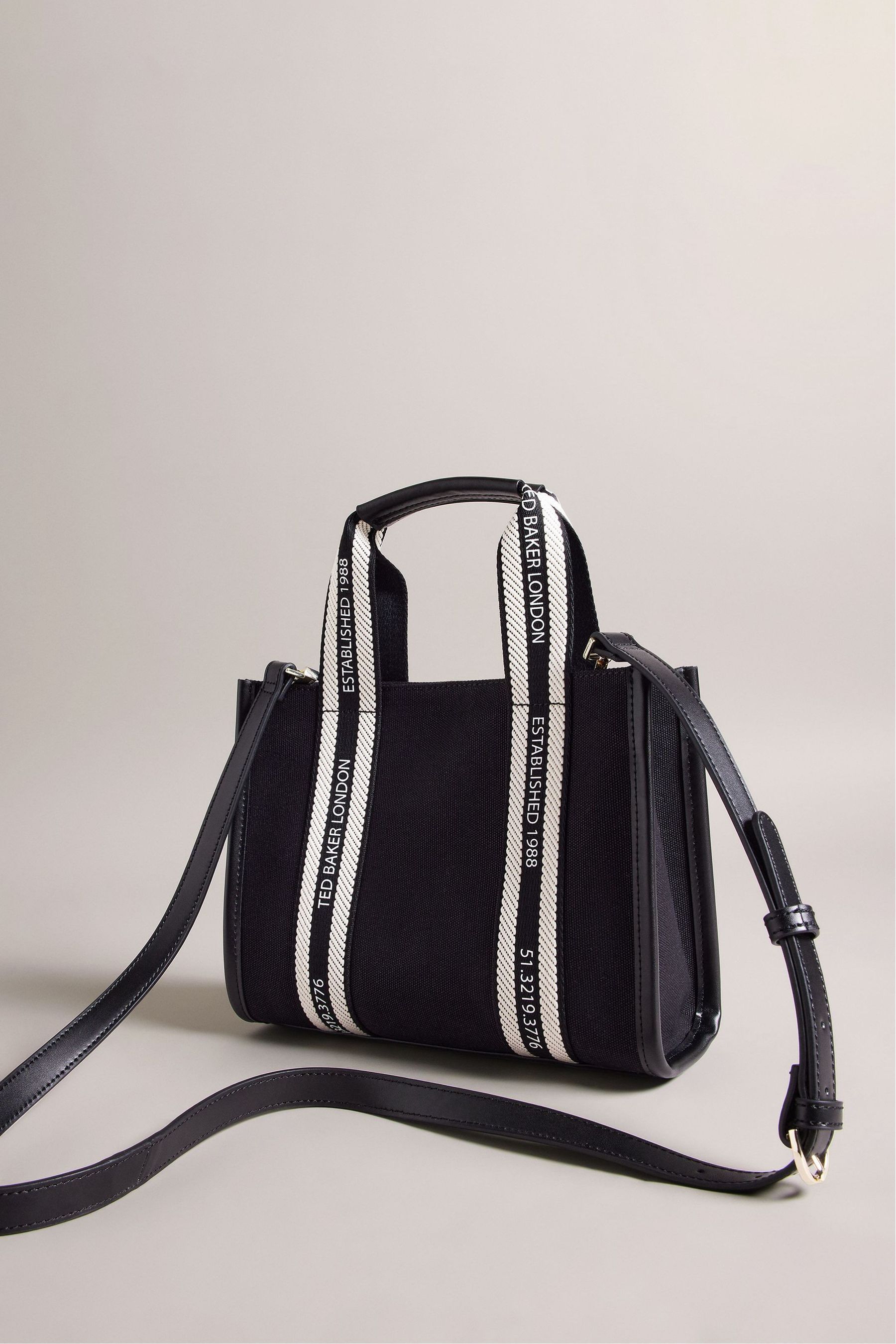 Buy Ted Baker Black Small Georjea Branded Webbing Canvas Tote Bag from Next Luxembourg