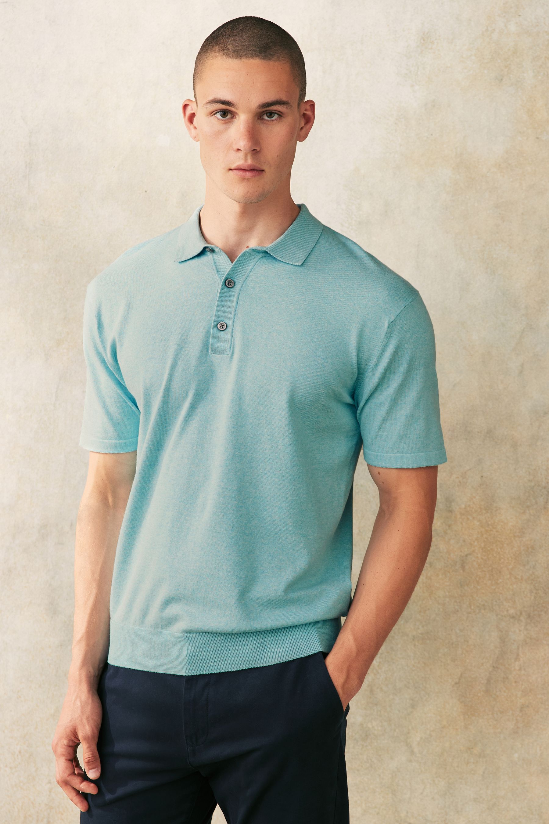 Aqua polo shirt deals