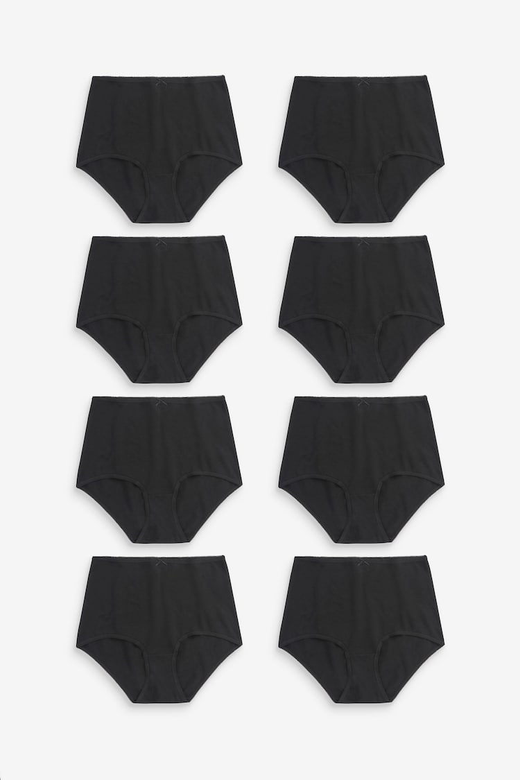 Black Full Brief Cotton Rich Knickers 8 Pack - Image 1 of 3