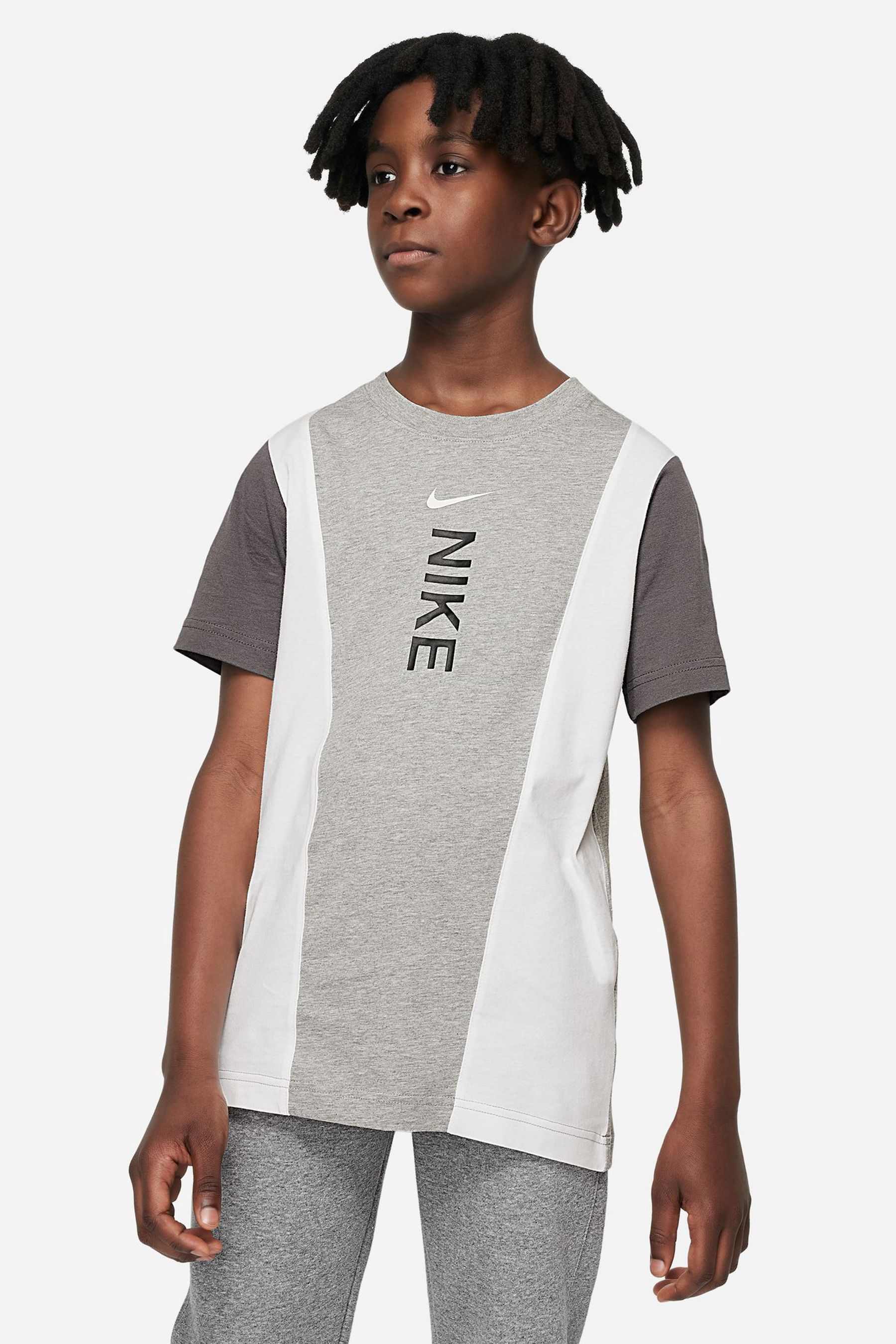 Buy Nike Dark Grey Heather 100 Cotton Hybrid T Shirt from Next Luxembourg