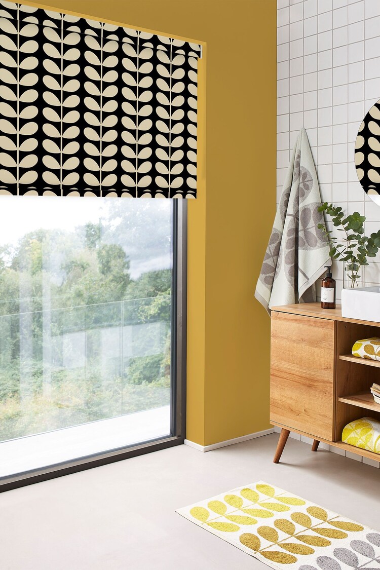 Orla Kiely Black Solid Stem Made to Measure Roller Blinds - Image 2 of 6