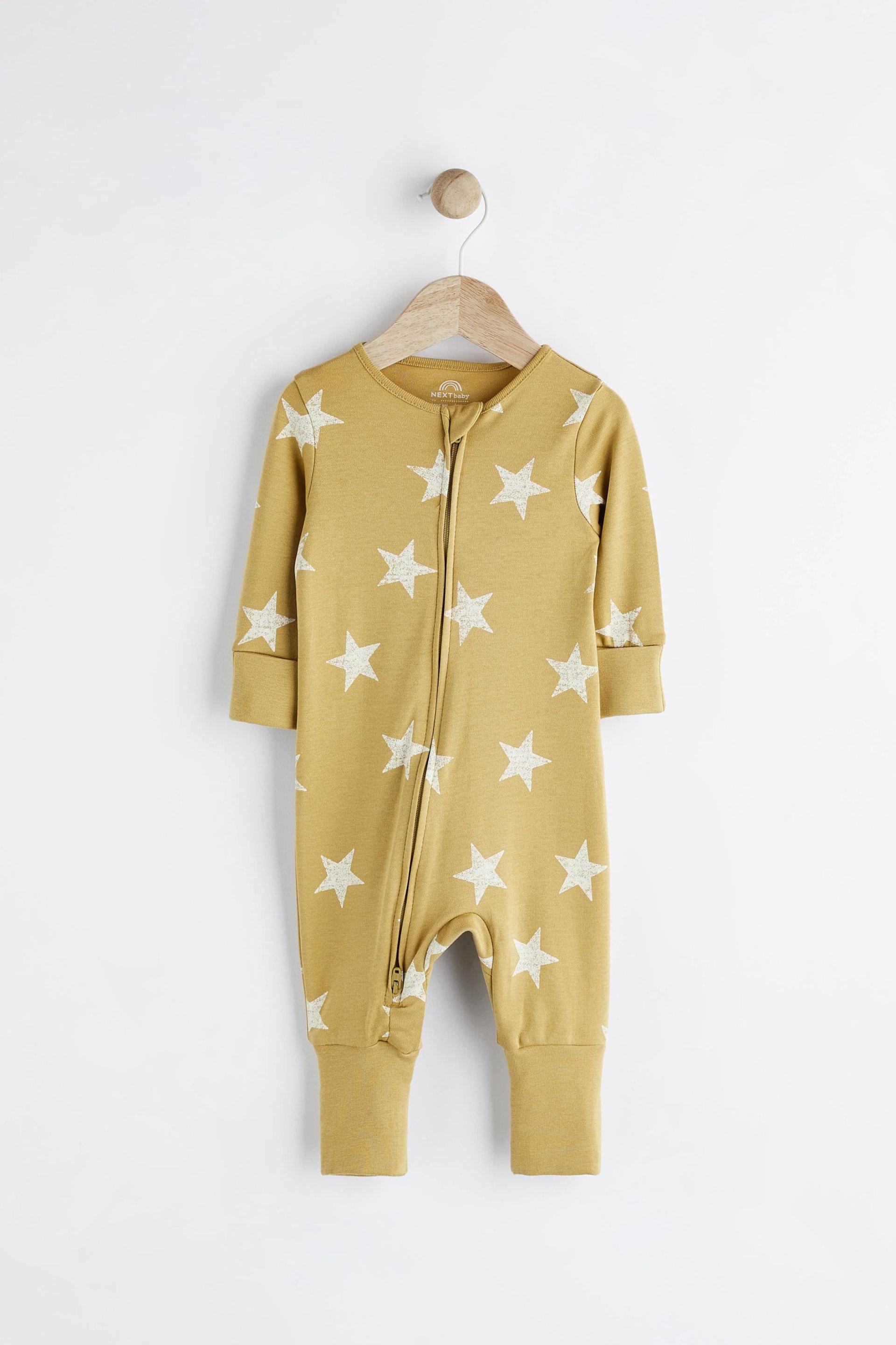 Chartreuse Yellow Turnover Feet Two Way Zip Baby Sleepsuit 1 Pack (0mths-3yrs) - Image 6 of 14