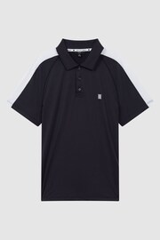 Reiss Navy/White Camberley Golf Airtech Slim Fit Polo Shirt - Image 2 of 4