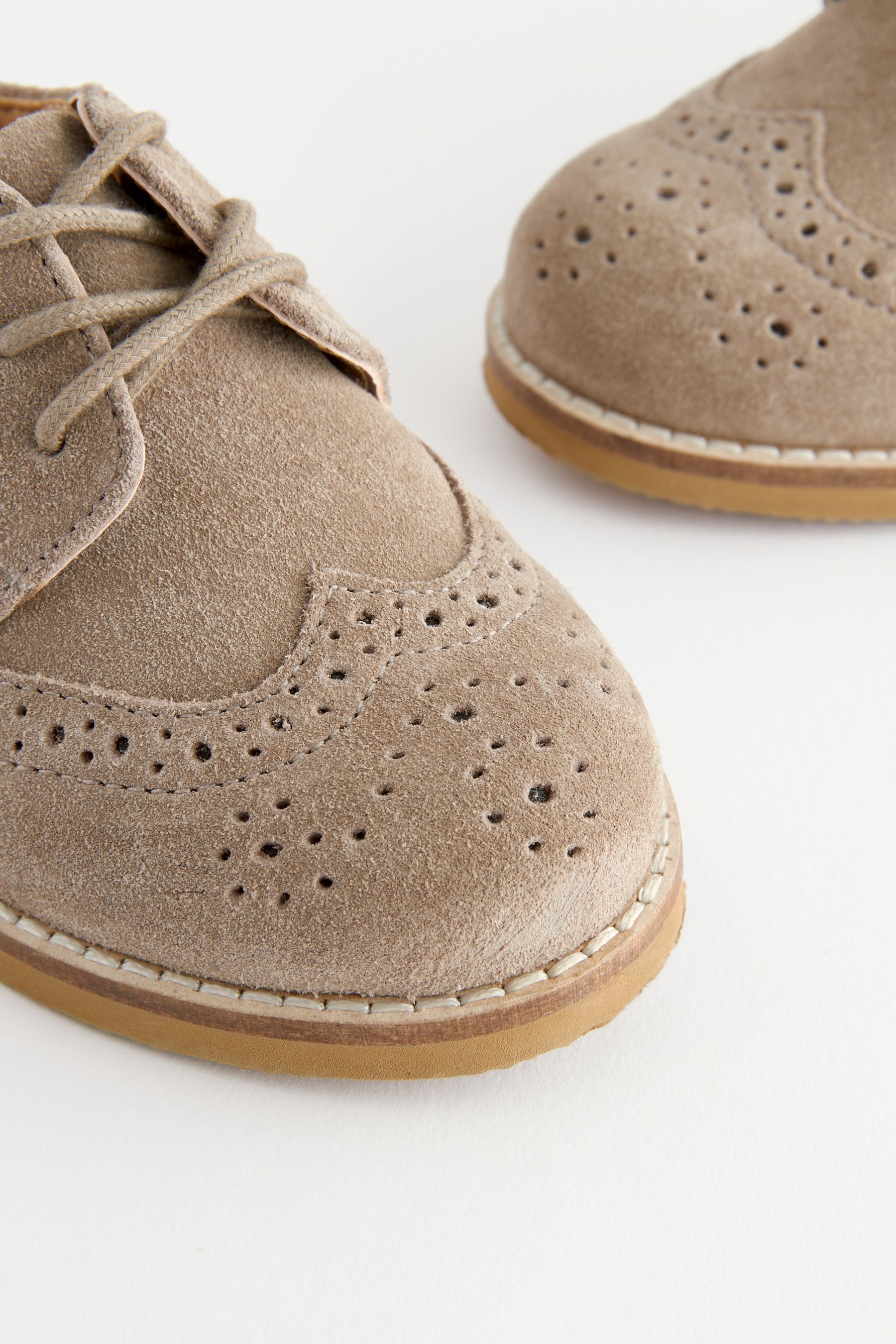 Buy Sand Brown Standard Fit F Smart Leather Brogues Shoes from Next Luxembourg