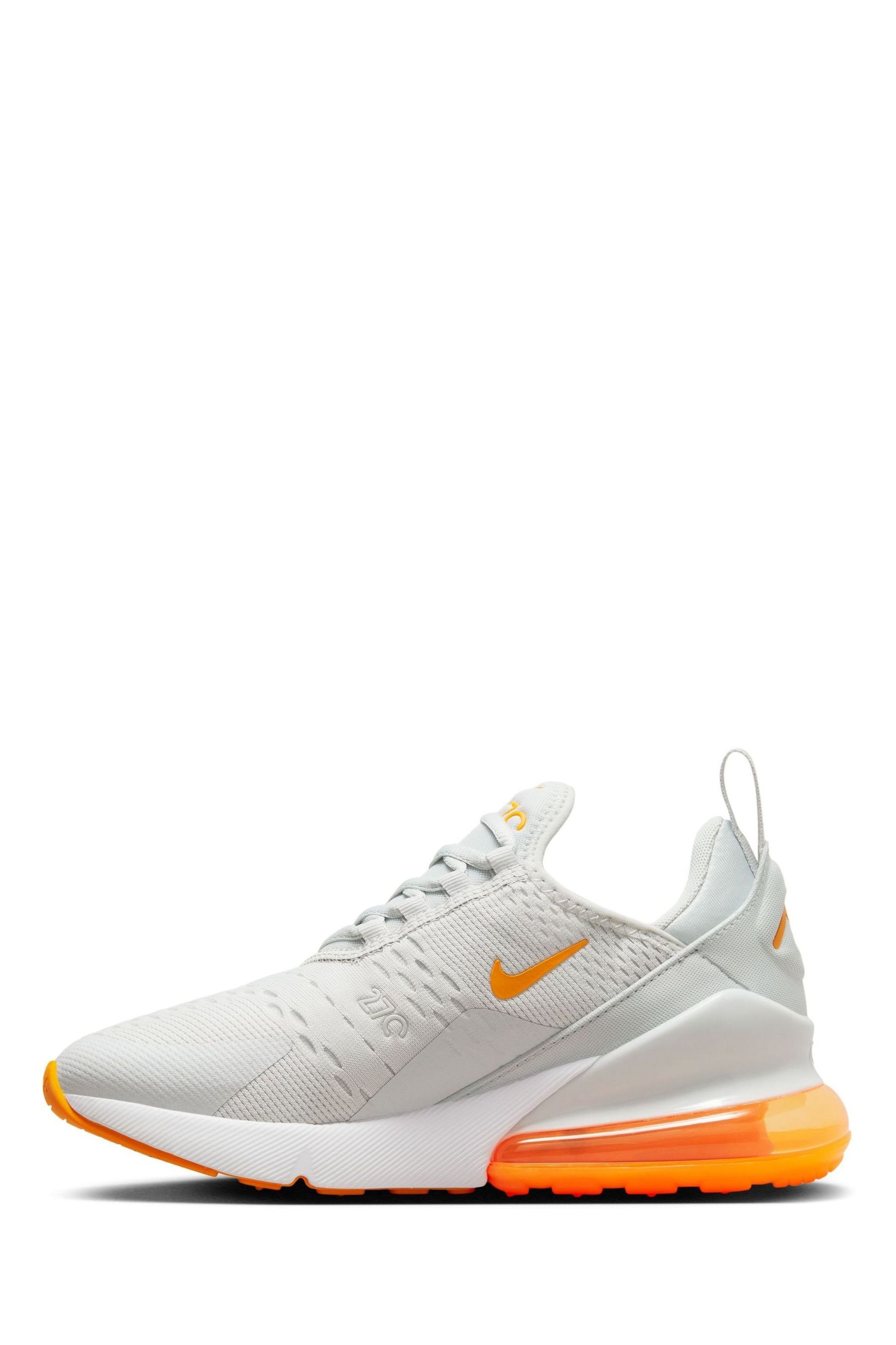 Buy Nike White Vivid Orange Air Max 270 Youth Trainers from Next Luxembourg