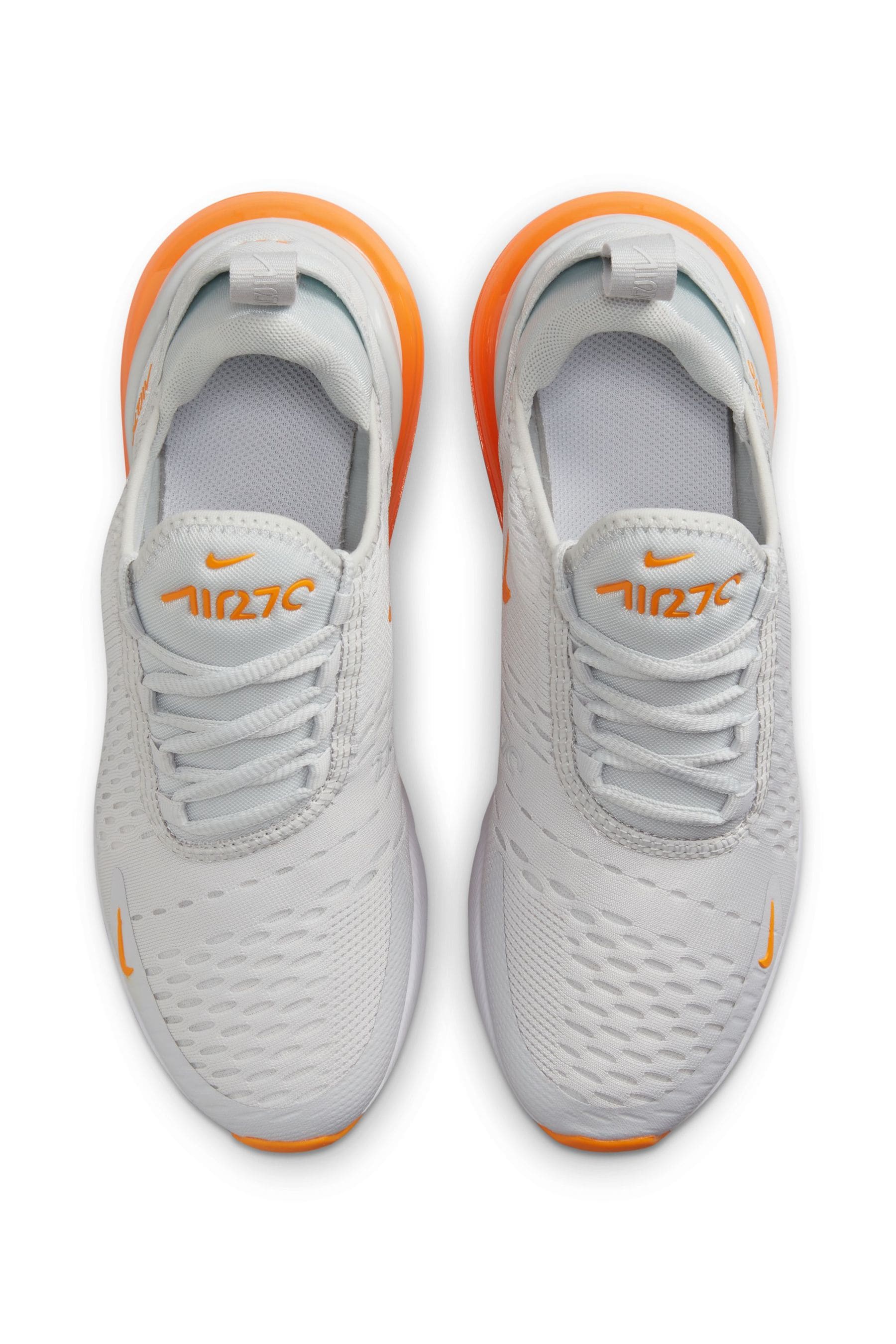 Buy Nike White Vivid Orange Air Max 270 Youth Trainers from Next Luxembourg