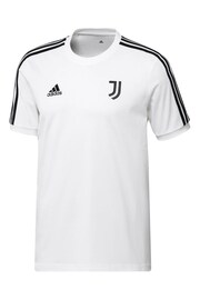 adidas White Juventus DNA 3 Stripe T-Shirt - Image 2 of 3