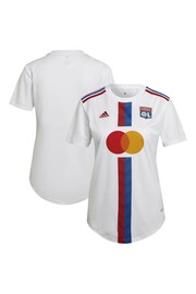 adidas White Olympique Lyon Home Shirt 2022-23 Womens - Image 1 of 3