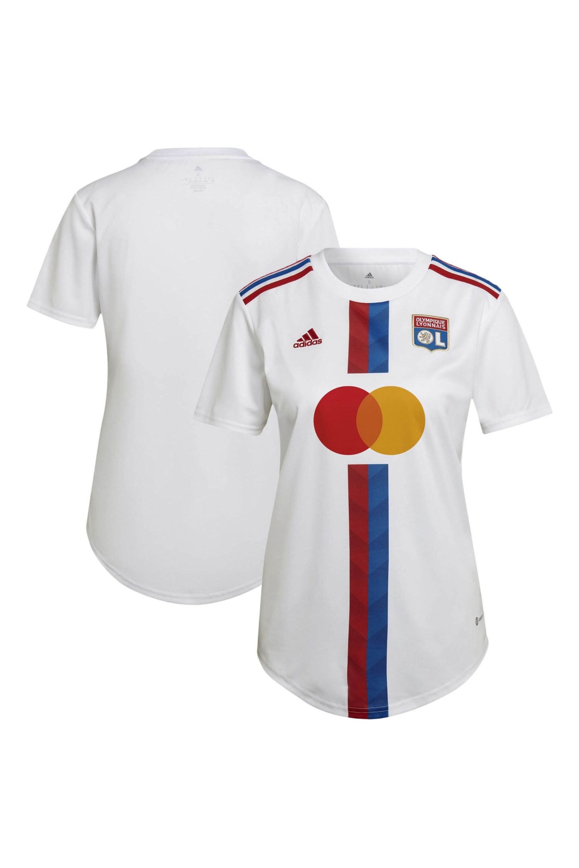 adidas White Olympique Lyon Home Shirt 2022-23 Womens - Image 1 of 3