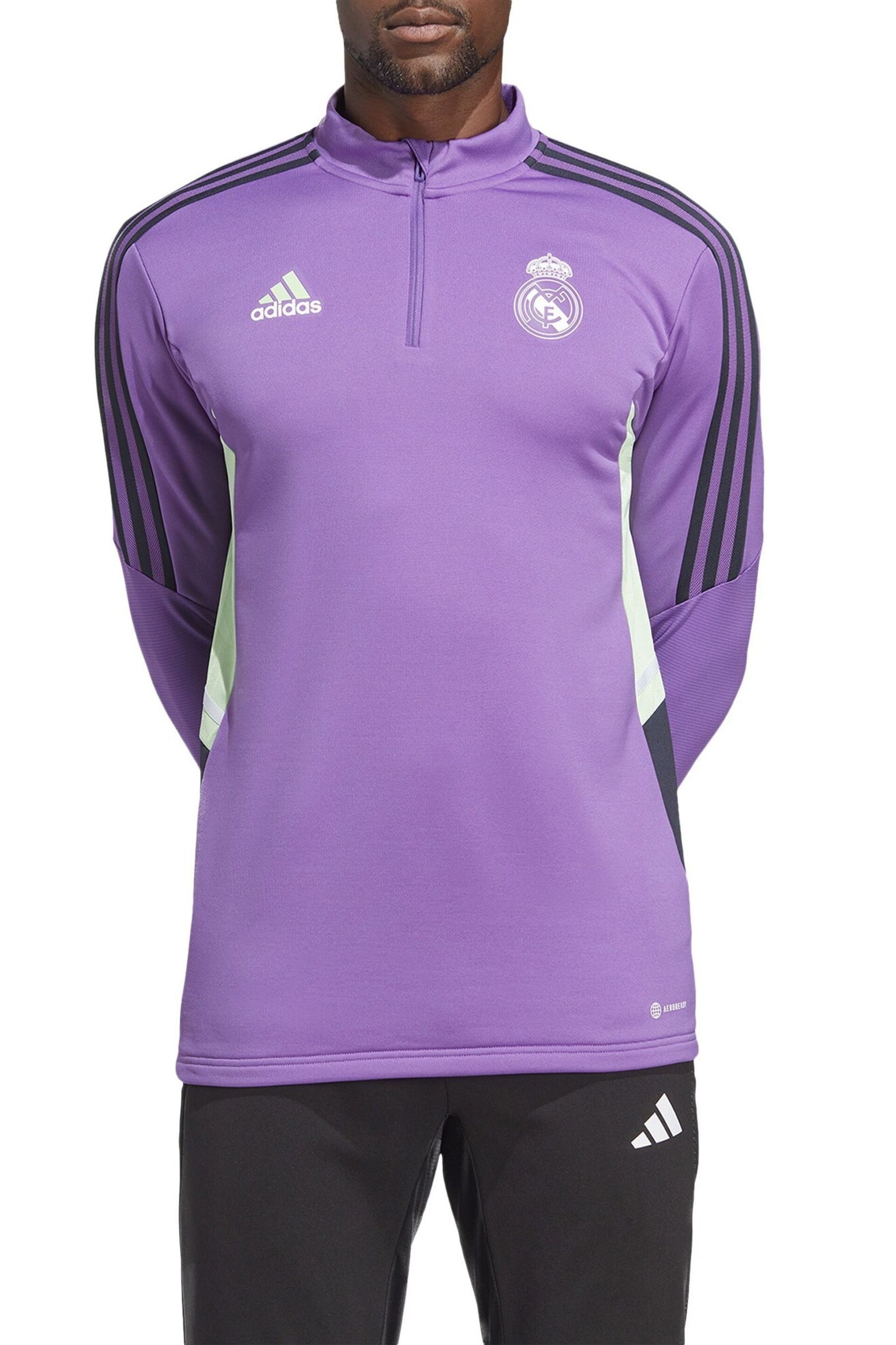 adidas Purple Real Madrid Training Top - Image 1 of 2