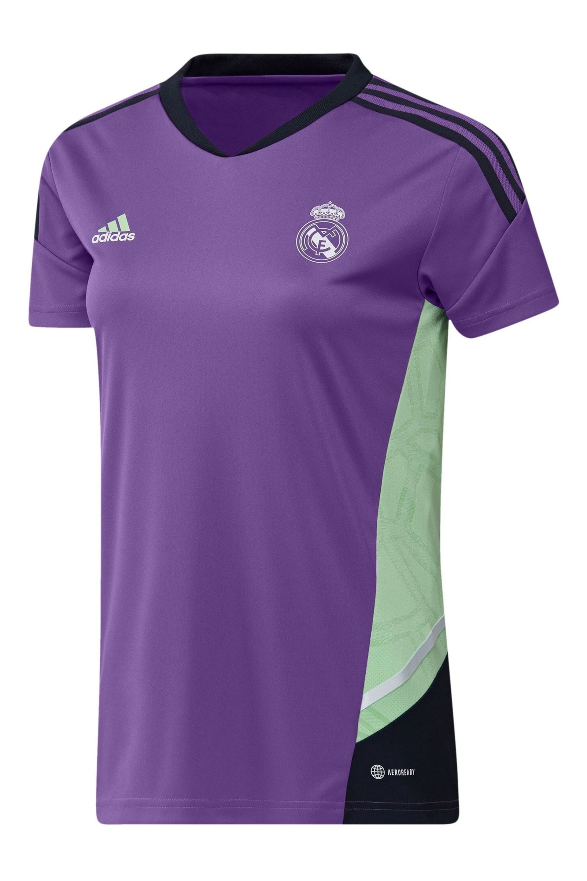 adidas Purple Real Madrid Training Jersey Womens - Image 2 of 3