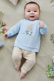 JoJo Maman Bébé Blue Peter Rabbit Appliqué Sweatshirt & Trousers Baby Set - Image 1 of 9