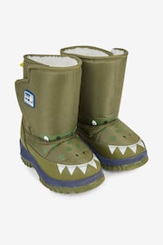 JoJo Maman Bébé Green Dino Snow Boots - Image 1 of 8