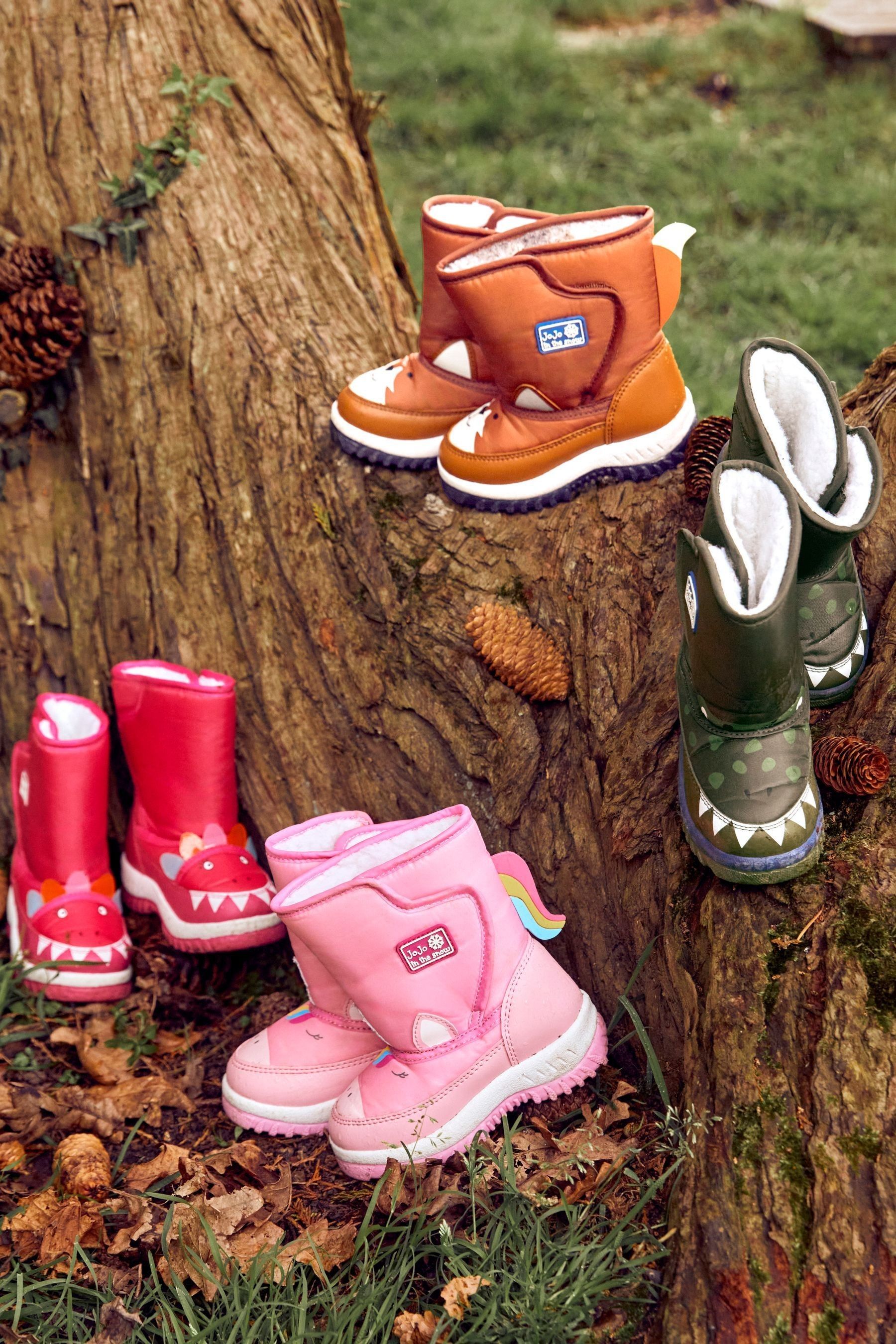 JoJo Maman Bebe Pink Girls Unicorn Snow Boots