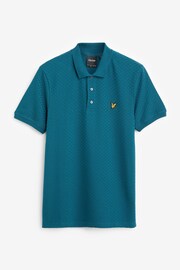 Lyle & Scott Navy Blue Grid Textured Polo Shirt - Image 4 of 4