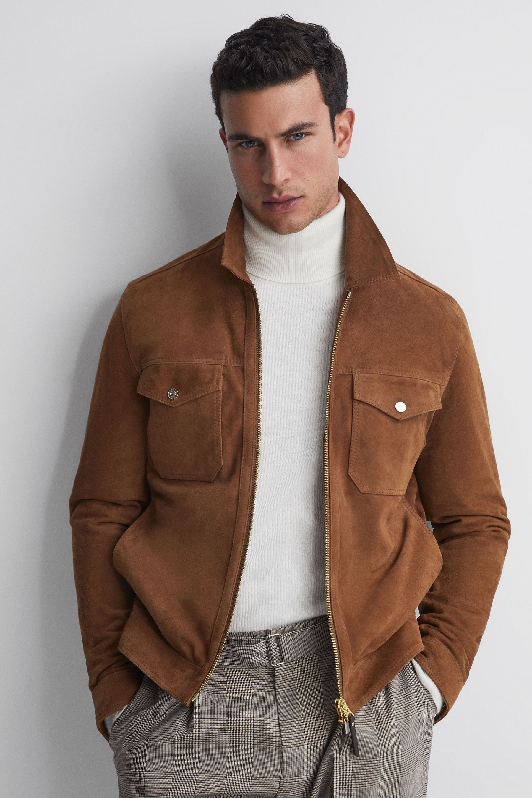 Reiss suede jacket mens discount