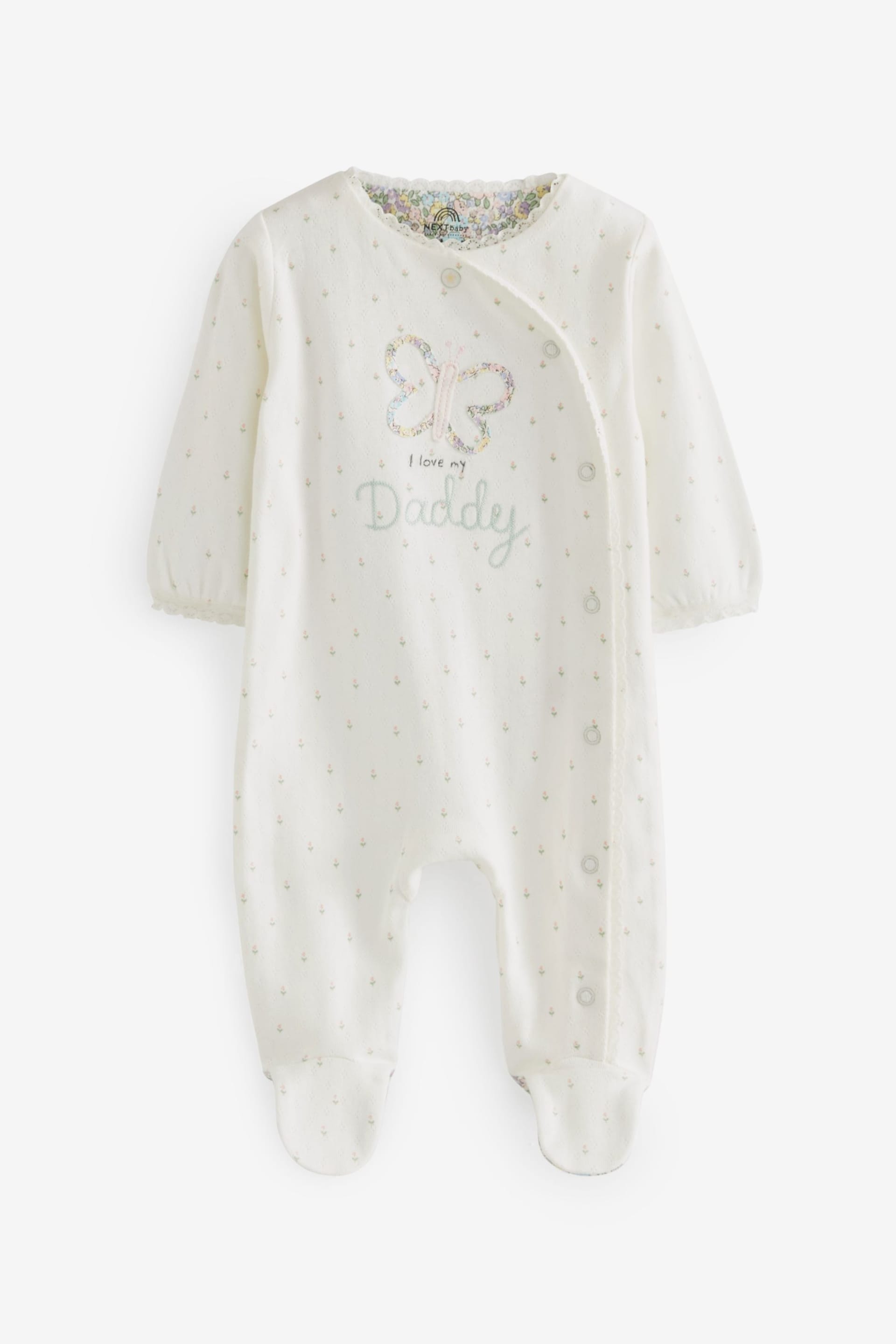 Ecru Butterfly Daddy Family Sleepsuit (0-2yrs) - Image 4 of 7
