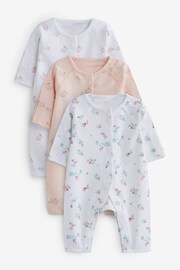 Pink Premature Baby Sleepsuits 3 Pack (0-0mths) - Image 1 of 6