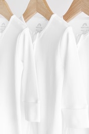 White Essential Zipped Baby Sleepsuits 3 Pack (0-2yrs) - Image 3 of 6