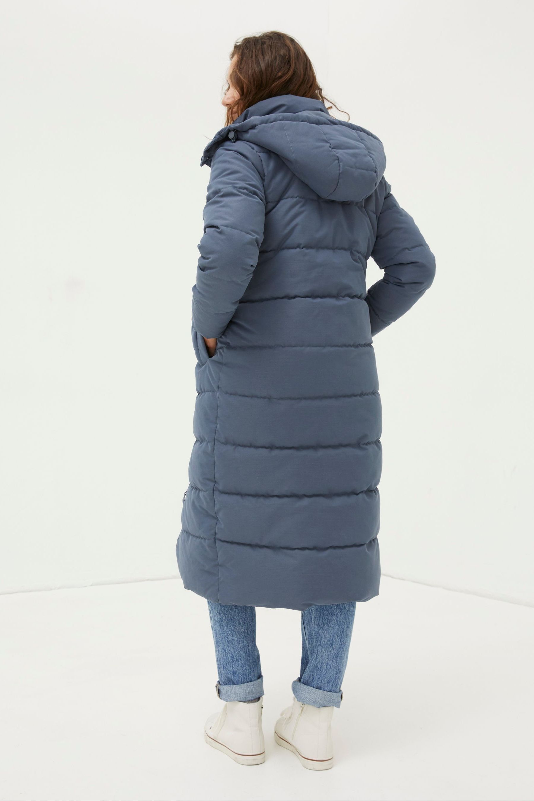 Buy FatFace Blue Harley Long Puffer Coat from Next Luxembourg