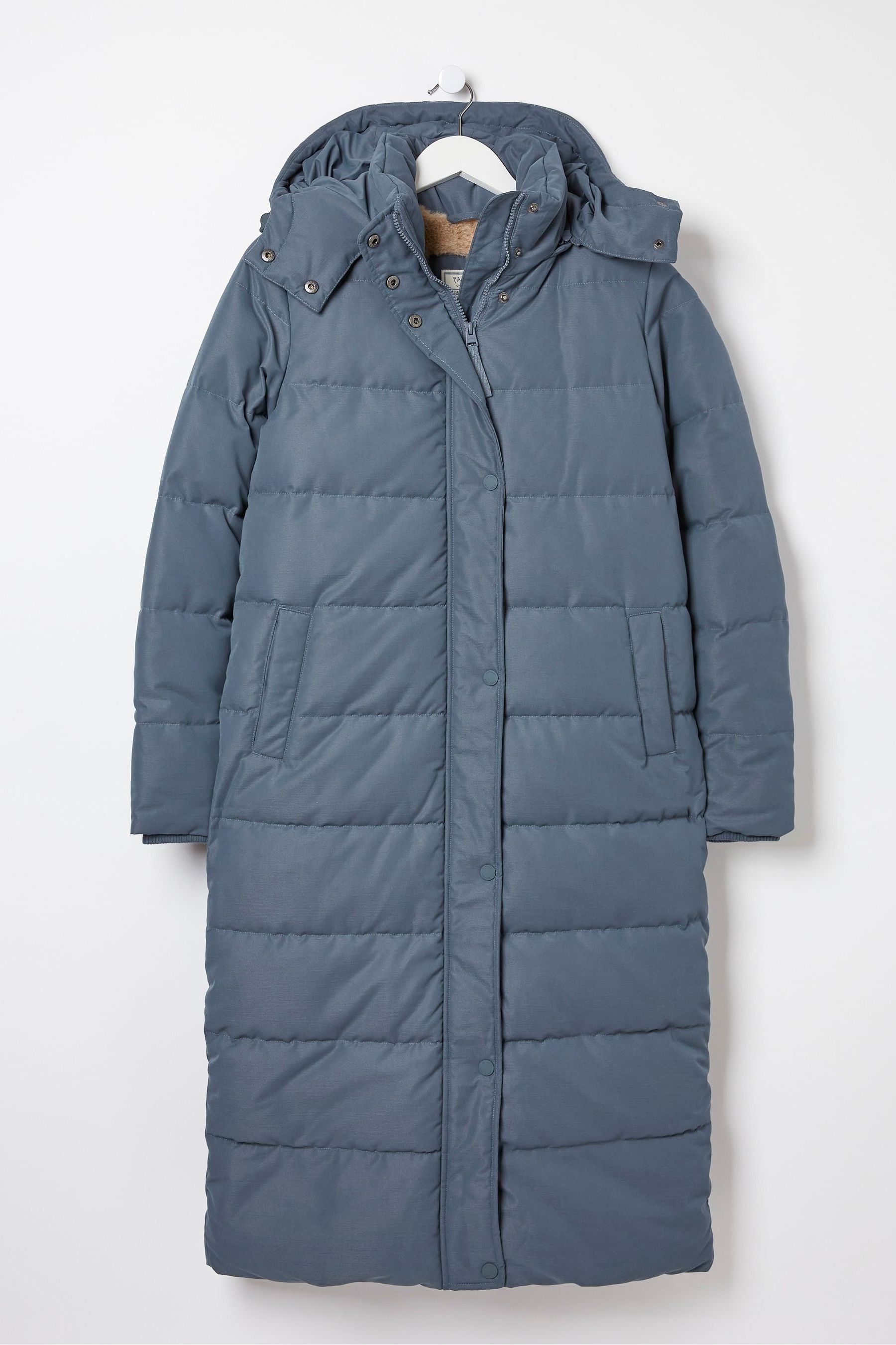 Fat face cumbria long puffer jacket navy top